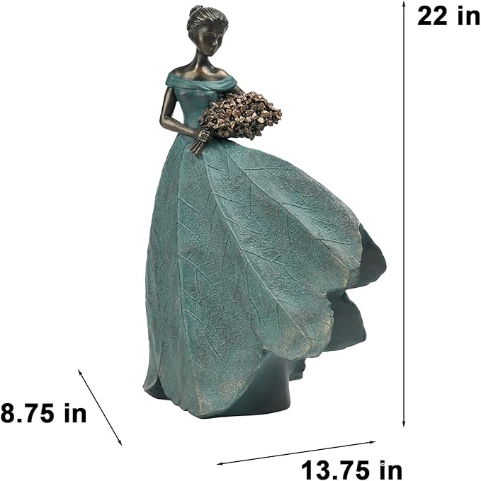 Guichifun Fairy Statue Collection Home Decoration - 22IN Leaf Angel Girls Resin Large Home Decor for Outside or Inside Rustic Garden Outdoor Yard Fantasy Figurines Gift 13.75 x 8.75 x 22 Inch