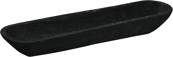 Creative Co-Op Decorative Paulownia Wood Bowl, Black