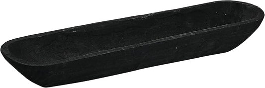 Creative Co-Op Decorative Paulownia Wood Bowl, Black