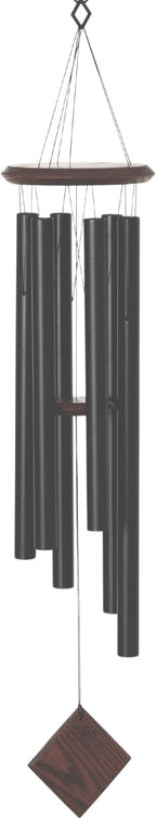 Woodstock Chimes Pluto Wind Chime for Outside 37" Black Teak Medium Tone Sound for Outdoor Garden, Patio, Porch Decor Gifts, Encore Collection, DCKT37