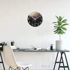 Black and Gold Wall Clocks Battery Operated 14 Inch Wall Clock Silent Non Ticking Glass Decorative Wall Clock for Office