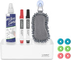 loukin Magnetic Marker Holder Set, Dry Erase Accessory Tray Set, Remote Control Holder, Magnetic Storage Organizer for Whiteboard, Glass or Refrigerators (White)