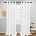 Easy-Going Blackout Curtains for Bedroom, Solid Thermal Insulated Grommet and Noise Reduction Window Drapes, Room Darkening Curtains for Living Room, 2 Panels (52x108 in,White)