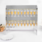 Tableclothsfactory Silver Mirror Finish 2-Tier Wine Glass Stemware Rack, 18 Champagne Flute Holder Foam Board Stand - 25"