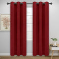 Easy-Going Blackout Curtains for Bedroom, Solid Thermal Insulated Grommet and Noise Reduction Window Drapes, Room Darkening Curtains for Living Room, 2 Panels(42x84 in, Christmas Red)