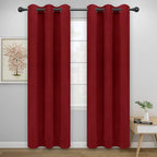 Easy-Going Blackout Curtains for Bedroom, Solid Thermal Insulated Grommet and Noise Reduction Window Drapes, Room Darkening Curtains for Living Room, 2 Panels(42x84 in, Christmas Red)