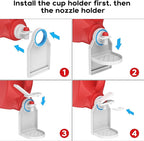 Laundry Detergent dispenser Cup Holder,Nozzle Upgraded Labor-Saving Switch Easily No More runny or Messy Laundry Detergent, Laundry Cup Holder and drip Tray room organization and storage