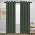 Easy-Going Blackout Curtains for Bedroom, Solid Thermal Insulated Grommet and Noise Reduction Window Drapes, Room Darkening Curtains for Living Room, 2 Panels (52x84 in,Greyish Green)