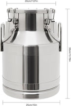 201 Food-Grade Stainless Steel Ice Bucket with Lid, 10L/2.64Gal Good Sealing Storage Canister Milk Bucket Milk Can for Coffee, Tea, Water, Milk, Soup