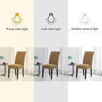 Joccun Chair Covers for Dining Room Set of 2,Dining Chair Slipcovers Stretch Dining Room Chair Covers Seat Protector,Washable Parsons Chair Cover for Home,Hotel,Banquet(Tan,2 Pack)