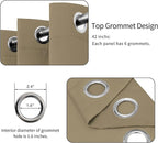 Easy-Going Blackout Curtains for Bedroom, Solid Thermal Insulated Grommet and Noise Reduction Window Drapes, Room Darkening Curtains for Living Room, 2 Panels(42x63 in, Tan)