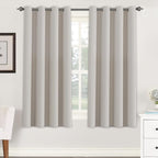 H.VERSAILTEX Premium Blackout Thermal Insulated Room Darkening Curtains for Bedroom/Living Room - Classic Grommet Top (2 Panels, Stone, 52 Inch by 63 Inch)
