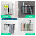 Magnetic Storage Basket Organizer for Fridge & Kitchen, 11lb Capacity Essentials Holder, No Tools Needed, Adjustable & Removable Spice Rack for Plastic Wrap, Foil, & More
