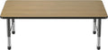 Factory Direct Partners FDP Rectangle (36 x 60 inch) Classroom Table with Adjustable Chunky Toddler Legs (15-24 in); Preschool, Kinder and Daycare Furniture - Pasadena Oak Top/Black Edge and Legs