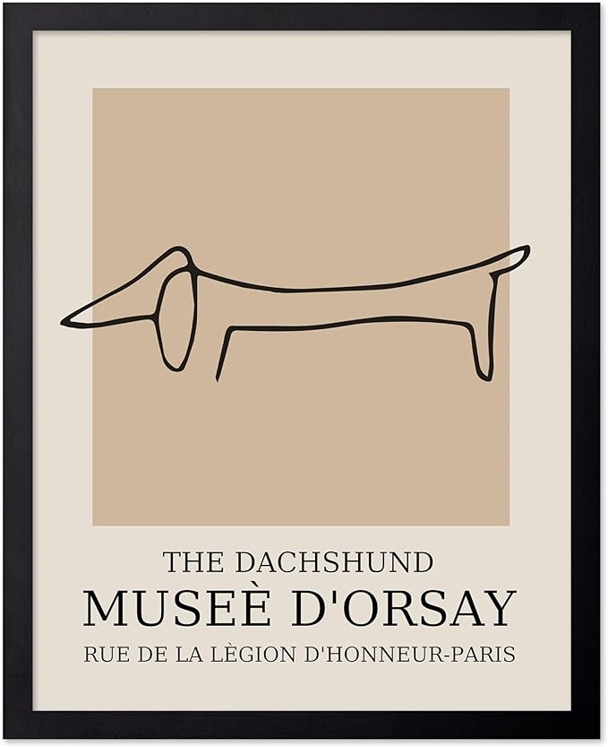 Poster Master Vintage Poster - Retro Minimalist Print - Gift for Artist, Housewarming - Dachshund Dog, Line Drawing, Abstract - Wall Decor for Living Room, Bedroom, 18x24 Unframed Wall Art