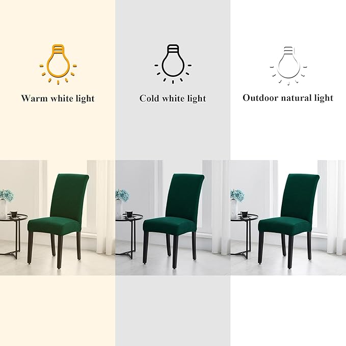 Joccun Chair Covers for Dining Room Set of 6, Dining Chair Slipcovers Stretch Dining Room Chair Covers Seat Protector,Washable Parsons Chair Cover for Home,Hotel,Banquet(Hunter,6 Pack)