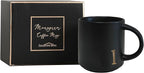 COLLECTIVE HOME - Black Monogram Ceramic Mugs, 15 oz Golden Initial Coffee Cups, Elegant Alphabet Tea Mugs, Personalized Halloween Mug with Gift Box, Perfect for Office and Home Décor (l)