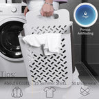 Plastic Foldable Laundry Basket with Handle, 42L Wall Mounted Laundry Hamper Freestanding Dirty Clothes Hamper, Collapsible Laundry Baskets Pop Up Hamper Storage Container for Snacks Dolls