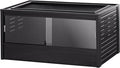 New Age Pet ECOFLEX 48 in Mojave Reptile Lounge in Espresso Black, Durable Wood Plastic Composite Habitat with Vented Side Panels, Removable Sliding Glass Doors, and Mesh Screen Top for Lamp Setup,