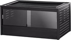 New Age Pet ECOFLEX 48 in Mojave Reptile Lounge in Espresso Black, Durable Wood Plastic Composite Habitat with Vented Side Panels, Removable Sliding Glass Doors, and Mesh Screen Top for Lamp Setup,