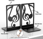 Book Ends for Shelves and Heavy Books - Metal Bookends Black 3 Pair, Shelf Holder Home Decorative, Stoppers for Kitchen Cooking Lover Gifts