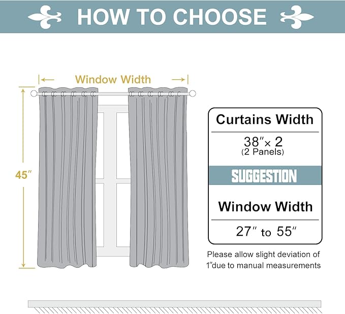 ChrisDowa Grommet Blackout Curtains for Bedroom and Living Room - 2 Panels Set Thermal Insulated Room Darkening Curtains (Forest Green, 38 x 45 Inch)
