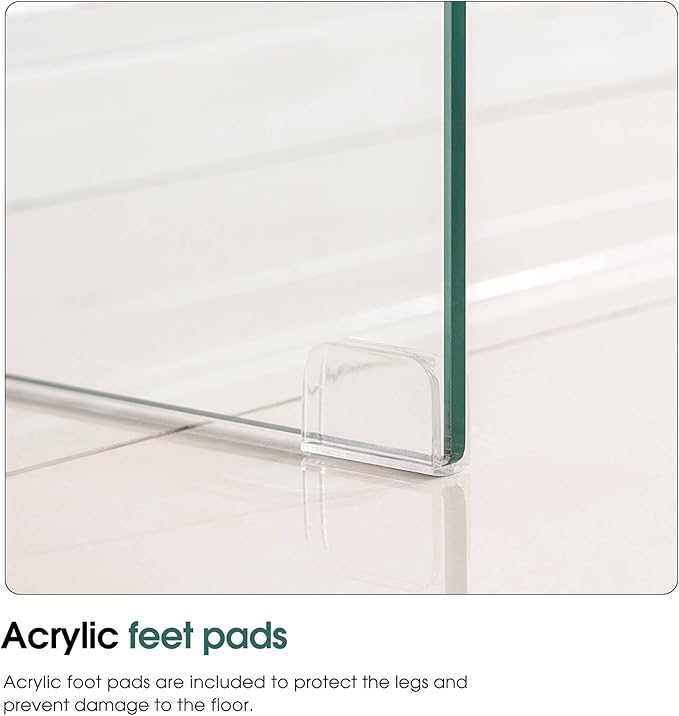 ivinta Glass Console Table with Storage, 31.5'' Modern Narrow Sofa Table for Small Space with Natural Wood Shelves for Living Room, Hallway, Foyer, Bedroom 5103 (Black)