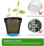 homenote Pots for Plants, 8 Pcs 7.5 Inch Plastic Planters with Multiple Drainage Holes and Tray - Plant Pots for All Home Garden Flowers Succulents, Matte Black
