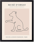 Poster Master Vintage Poster - Retro One Line Dog Drawing Print - Dog Art - Minimal Gift for Men, Women, Animal Lover - Abstract Wall Decor for Home, Office, Bedroom, 24x32 Unframed Wall Art