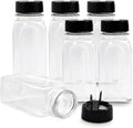 RoyalHouse - 6 Pack 14 Oz Plastic Spice Jars with Black Cap, Clear and Safe Plastic Bottle Containers with Shaker Lids for Storing Spice, Herbs and Seasoning Powders, BPA Free, Made in USA