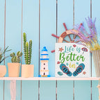 Summer Decor Beach Decorations Flip Flop Wooden Sign Rustic Home Decor 5 x 5 Inches