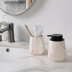2Pcs Toothbrush Holder for Bathroom - Marble Brown Ceramic Tooth Brushing Holders Set, Toothbrush Cup & Toothpaste Organizer for Bathroom Countertop, Makeup Brush Holder, Pen Holder for Home Storage