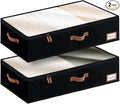 StorageWorks Large Under Bed Storage Containers with Handles and Label Holder, 2 Pack Ultra-thick Fabric Underbed Bins, Closet Organizer for Clothes, Blankets, Sweater