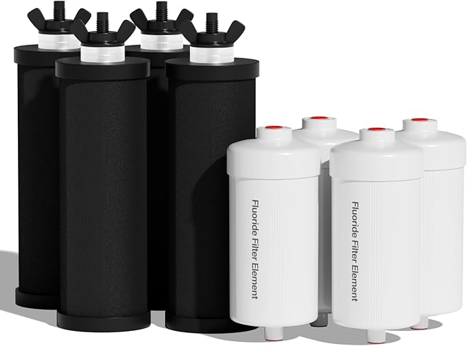 Purewell 8-Stage PF-3&FL-2 Purification Elements Set, Replacement Filters for ProOne® and Berkey® Filters, ProOne® Big+ or Berkey® Big+ Water Filter System and Purewell System (8 Pack, K Series)