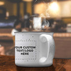 DISCOUNT PROMOS Custom Ceramic Campfire Coffee Mugs 13 oz. Set of 10, Personalized Bulk Pack - Perfect for Tea, Espresso, Cappuccino, Hot Cocoa - White