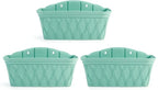 Sungmor 3 Pack Wall Hanging Planters, 16.5 Inch Railing Fence Hanging Flower Pots, Thickened Plastic Water Storage Plant Pot, Indoor Outdoor Garden Balcony Decor, Light Green Large Plant Basket