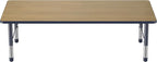 FDP Rectangle (36 x 72 inch) Classroom Table with Adjustable Chunky Toddler Legs (15-24 in); Preschool, Kinder and Daycare Furniture - Pasadena Oak Top/Navy Edge and Legs