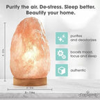 d'aplomb 100% Authentic Natural Himalayan Salt Lamp; Medium Hand Carved Natural Chunk Pink Crystal Rock Salt from Himalayan Mountains; Dimmer Cord; 7 lbs