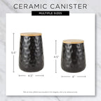 DII Kitchen Accessories Collection, Textured Matte Ceramic Canister Set, Lemongrass, Dimple, 2 Piece