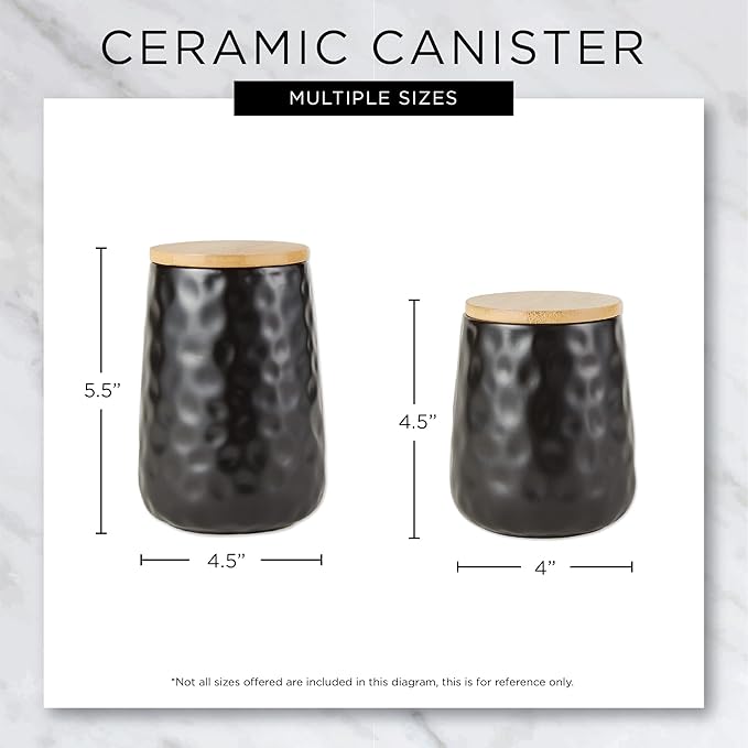 DII Kitchen Accessories Collection, Textured Matte Ceramic Canister Set, Lemongrass, Dimple, 2 Piece