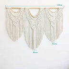 guzhiou large macrame wall hanging - Boho Tapestry Macrame Wall Decor Art- Chic Bohemian Handmade Woven Tapestry Home Decoration for Bedroom Living Room Apartment Wedding Party - 43"x32" (Wood bead)