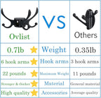 Heavy Duty Swivel Coat Hook Space Saving Towel Rope Hook Wall Mount Triple Swing Arms for RV Bathroom Kitchen Garage,Matt Black