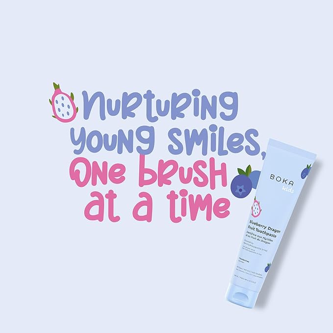 Boka Fluoride Free Toothpaste Nano Hydroxyapatite Toothpaste - Blueberry Dragon Fruit Flavor, 4 oz 1Pk US Manufactured