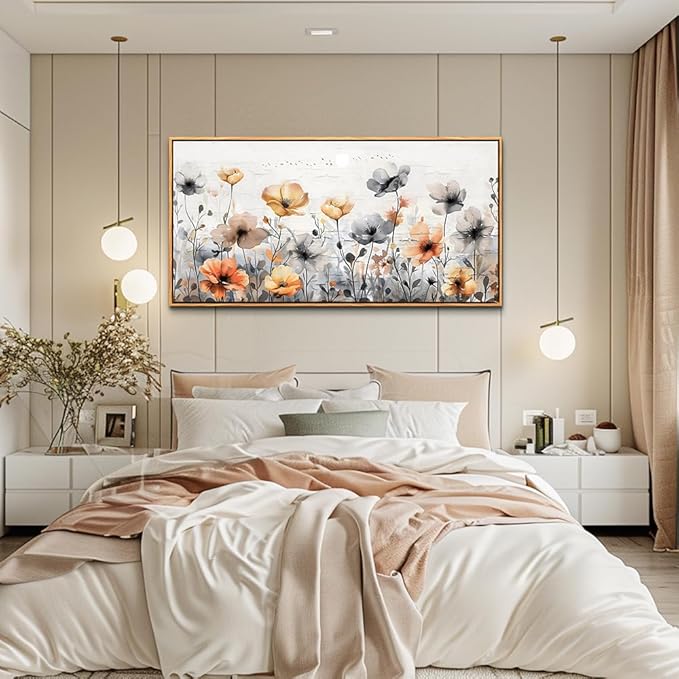 ZUITINGHUA Wood Framed Canvas Wall Art For Living Room Wall Decor For Bedroom Office Wall Decorations Flowers Landscape Paintings Farmhouse Pictures Artwork Room Aesthetic Home Decor 20x40 In