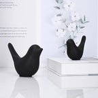 Small Animal Statues, Black Bird Figurines Home Decor, Modern Home Decorative, Ceramic Decor for Office Desktop, Bookshelf, Bedroom, Living Room, Cabinets, Coffee Table(Black 2 Pcs)