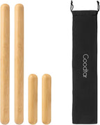 4PCS Solid Bamboo Massage Sticks & Guasha Set with Roller/Stick - 100% Bamboo Therapy Tools for Neck/Arm/Back/Legs/Full Body, Deep Tissue Massage, Muscle Relaxation, Body Shaping, Fatigue Relief