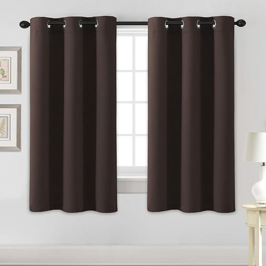 H.VERSAILTEX Blackout Curtains for Bedroom Thermal Insulated Room Darkening Living Room Curtains 63 Inch Long Grommet Privacy Protection Window Curtain Panels/Drapes, 2 Panels, Chocolate Brown