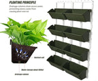 Vertical Wall Hanging Planter, 4-Tier Hanging Planter Rack, 8 Pockets Plant Vegetable Fruit Herb Hanging Pocket Holder Flowerpot or Flowers Vegetables Herb (Army Green)