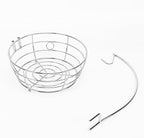Livabber Countertop Fruit Basket Bowl with Banana Hanger, Modern Standing Fruit Vegetable Bowl Storage, with Banana Tree Holder for Kitchen Dinning Table (Round Metal, Chrome)