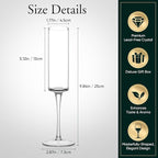 JYB&XY Champagne Flutes Set of 6 Hand Blown Elegant Champagne Glasses With Long Stem Elegant Sparkling Wine Stemware 6.5oz- for Women, Men, Wedding, Anniversary, Christmas, Birthday,Parties